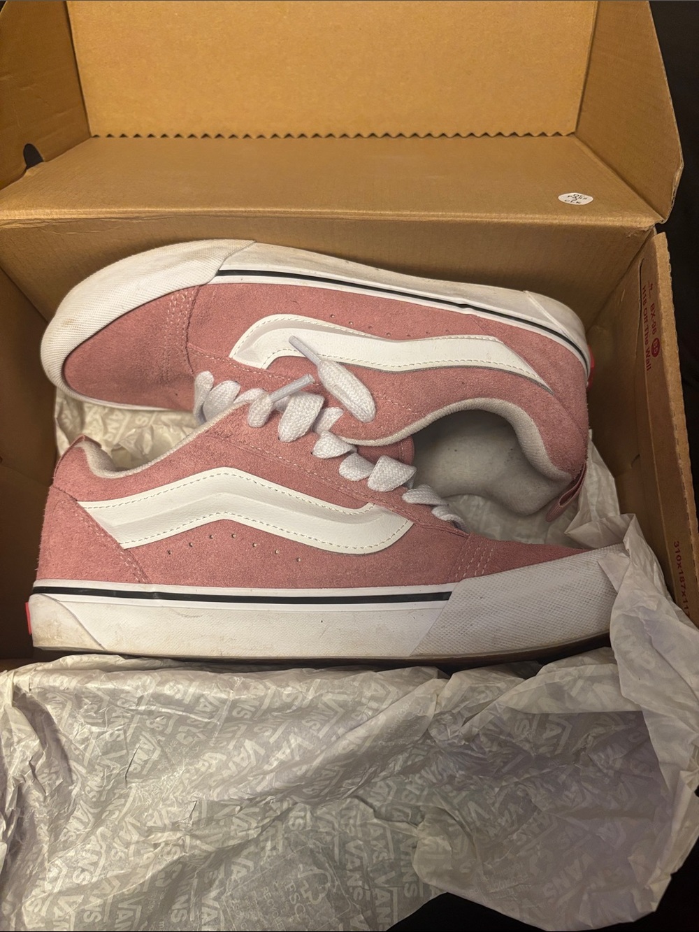 Vans Pink Suede Old Skool Sneakers with White Stripe